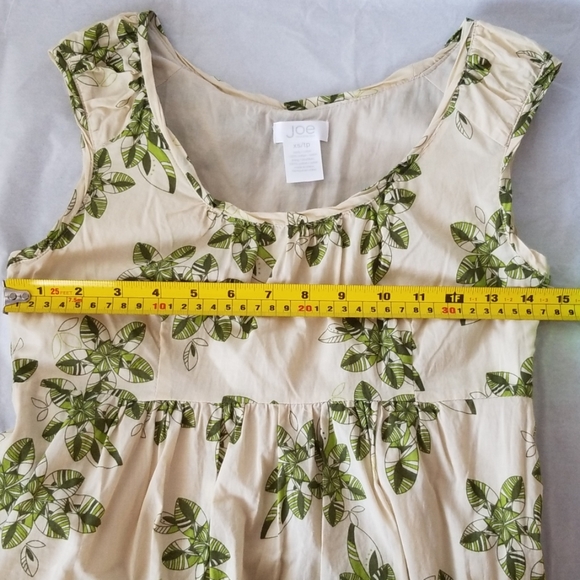 Joe Fresh tan floral dress 100% cotton xs - Picture 7 of 8